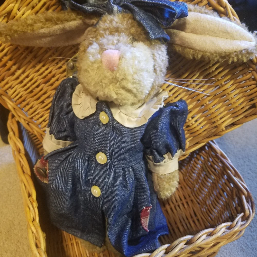 Lucille Bunny Rabbit Boyd's Bears in a Denim Dress 14 in tall